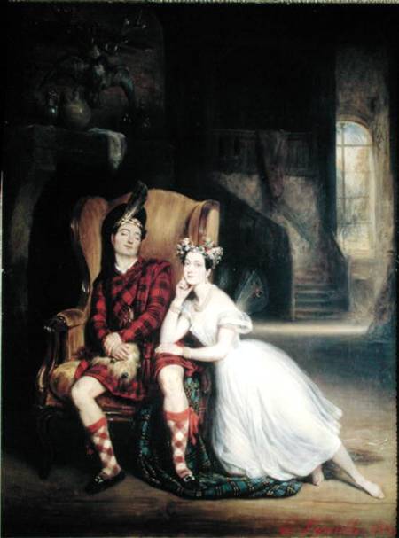 Marie (1804-84) and Paul Taglioni (1808-84) in the ballet 'La Sylphide' od Francois Gabriel Guillaume Lepaulle