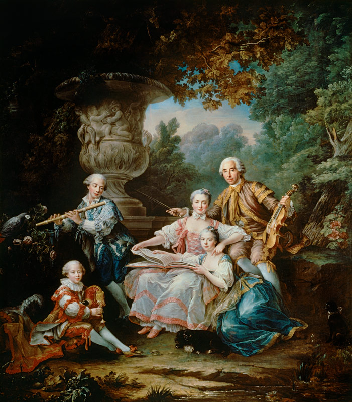 Louis du Bouchet (1645-1716) Marquis de Sourches and his Family od François-Hubert Drouais