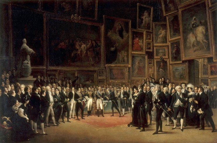 Charles X Distributing Awards to Artists Exhibiting at the Salon of 1824 at the Louvre od François-Joseph Heim