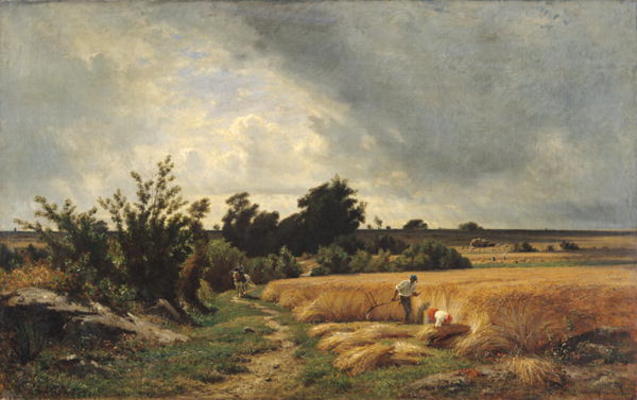 The Plateau of Ormesson - A Path through the Corn (oil on canvas) od Francois Louis Francais