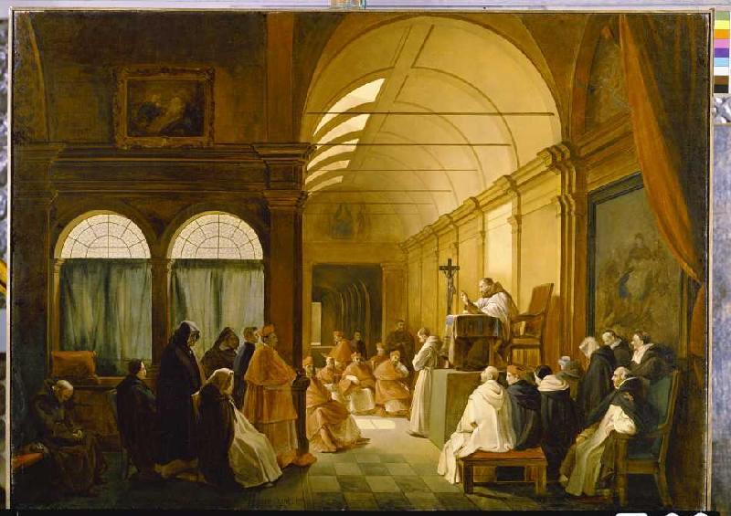 Meeting of the Kapitulare of a cloister. od François Marius Granet