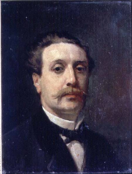 Portrait of Guy de Maupassant (1850-93) od Francois Nicolas Augustin Feyen-Perrin