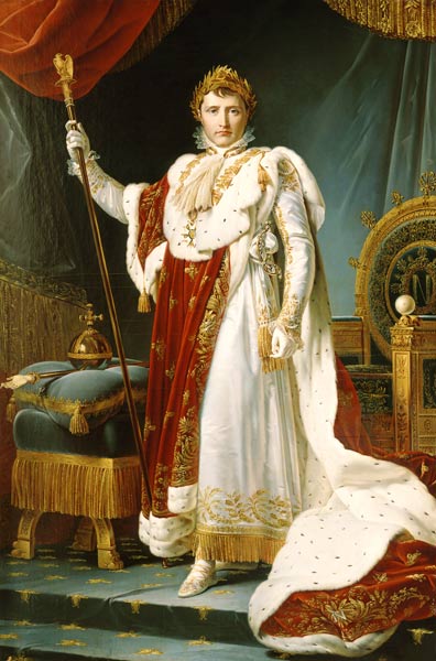 Napoleon voucher distinctive in the coronation regalia. Copy od François Pascal Simon Gérard