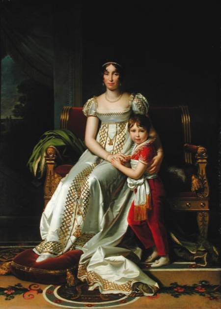 Hortense de Beauharnais (1783-1837) Queen of Holland and her Son od François Pascal Simon Gérard