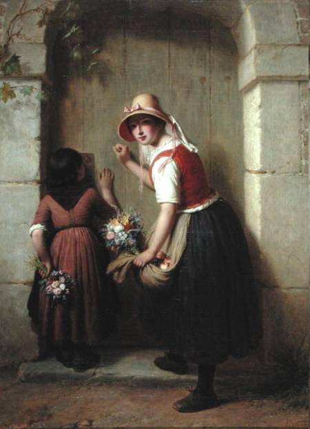 The Flower Sellers od Francois Verheyden