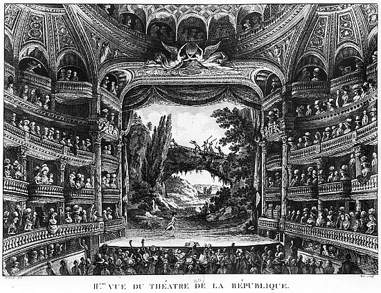 Second view of the Theatre de la Republique, plate 83 from volume IV of ''Voyage de France'' od Francois Denis Nee