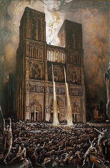 The Populace Besieging Notre-Dame od Francois Nicolas Chifflart
