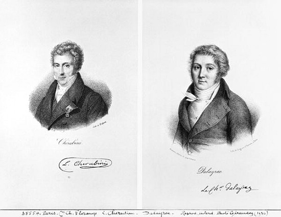 Luigi Cherubini (1760-1842) and Nicolas Marie Dalayrac (1753-1809) od Francois Seraphin Delpech
