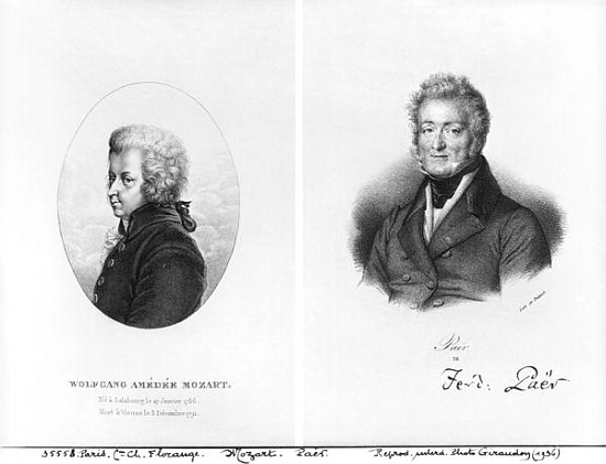 Wolfgang Amedeus Mozart (1756-91) and Ferdinando Paer (1771-1839) od Francois Seraphin Delpech