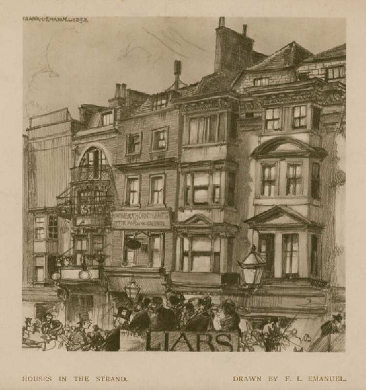 Houses in the Strand (engraving) od Frank Lewis Emanuel
