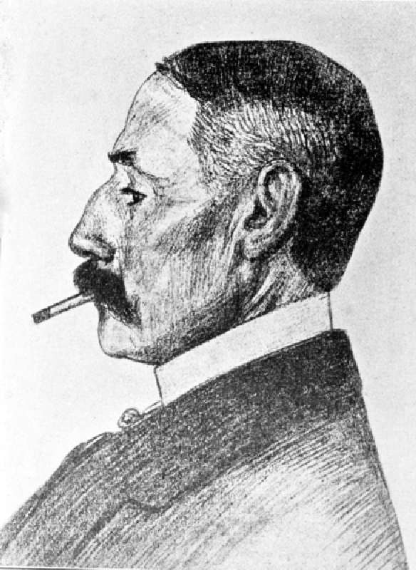 Portrait of the British composer Edward Elgar (pencil on paper) od Frank Lewis Emanuel