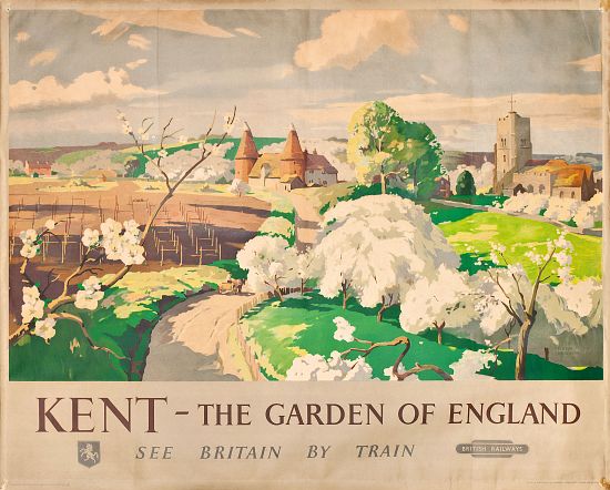 'Kent- The Garden of England', poster advertising rail journeys od Frank Sherwin