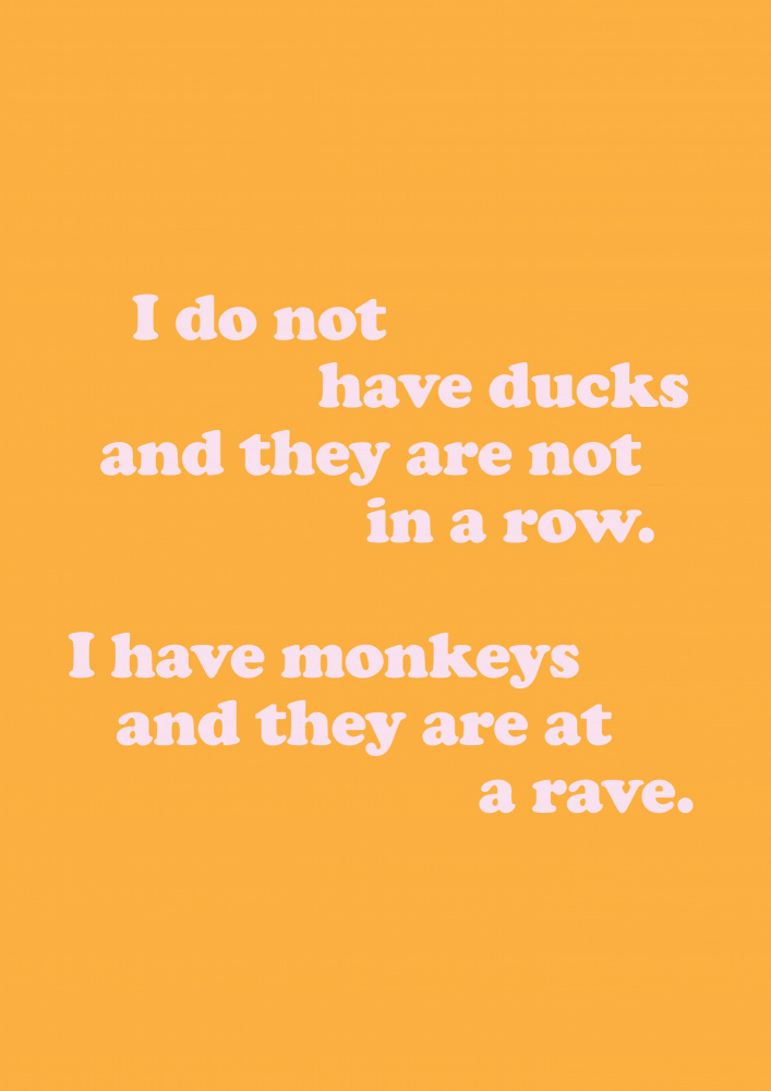 Monkeys At A Rave (Yellow) od Frankie Kerr-Dineen