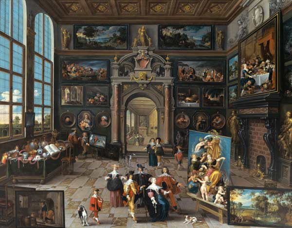Gallery of a collector. (together with Cornelis de Baellieur) od Frans Francken d. J.