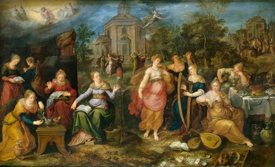 The parable of the clever and the foolish virgins od Frans Francken d. J.