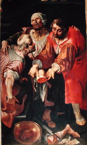 The Charity of St. Cosmas and St. Damian, detail of the saints curing an amputee