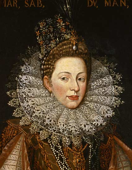 Portrait of Margaret Gonzaga, Duchess of Savoy od Frans II Pourbus