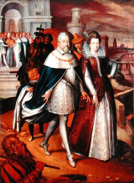 Portrait of Ferdinand I (1549-1609) Grand Duke of Tuscany, and his Niece Marie (1573-1642), future w od Frans II Pourbus