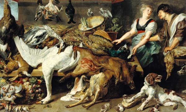 Quiet life with bitch and her boys as well as cook and cook od Frans Snyders
