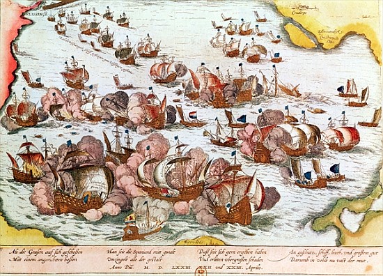 Naval Combat between the Beggars of the Sea and the Spanish in 1573 od Franz Hogenberg