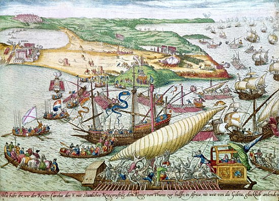 The Siege of Tunis or La Goulette Charles V in 1535 od Franz Hogenberg