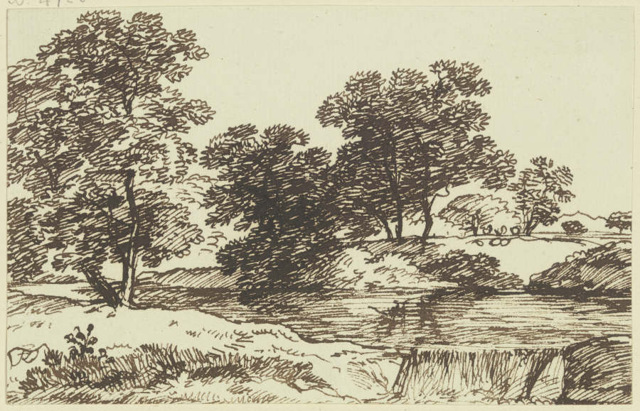 Baumgruppe an einem Gewässer od Franz Innocenz Josef Kobell