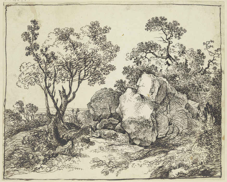 Felsblöcke zwischen Bäumen od Franz Innocenz Josef Kobell
