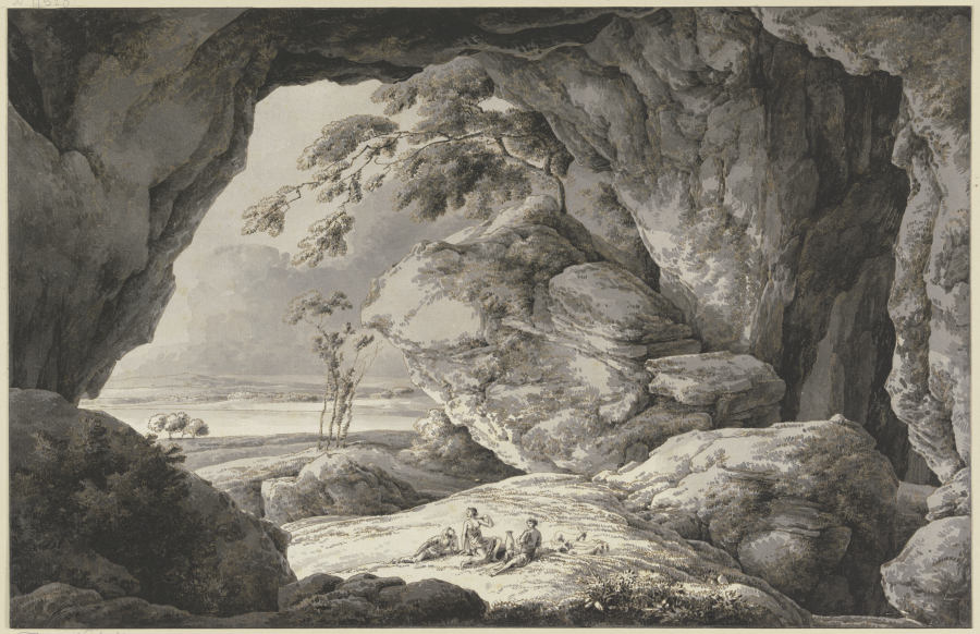 Felshöhle mit lagernden Figuren od Franz Innocenz Josef Kobell