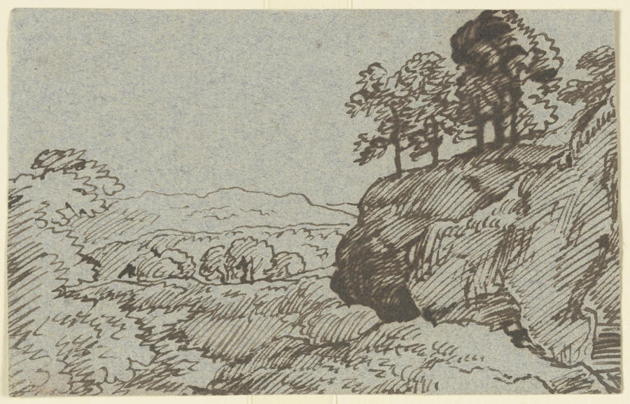 Landschaft mit baumbestandenem Felssporn od Franz Innocenz Josef Kobell