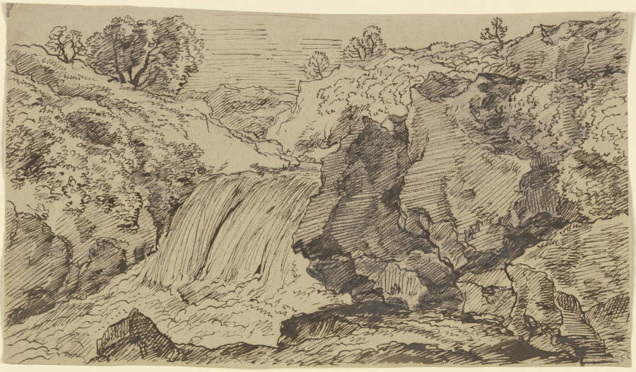 Landschaft mit Wasserfall od Franz Innocenz Josef Kobell