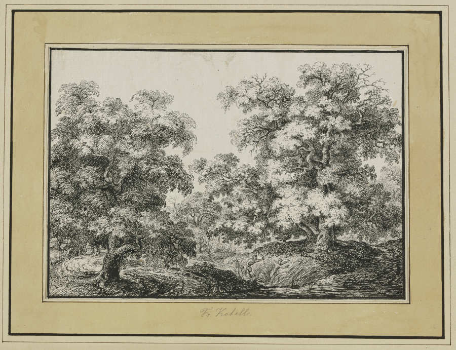 Pan und Syrinx in altem Wald od Franz Innocenz Josef Kobell