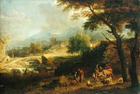 Shepherds in a Landscape od Franz-Joachim Beich