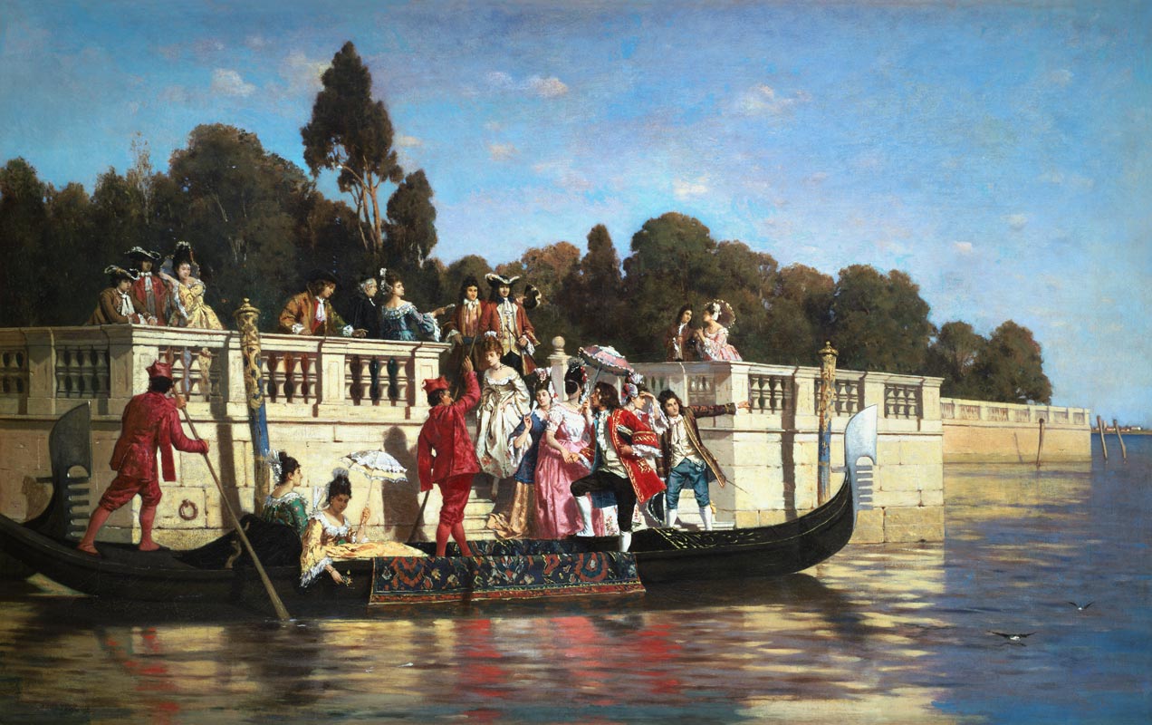 An elegant boat party. od Franz Leo Ruben