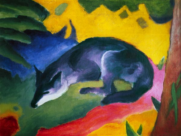 Blue-black fox. od Franz Marc