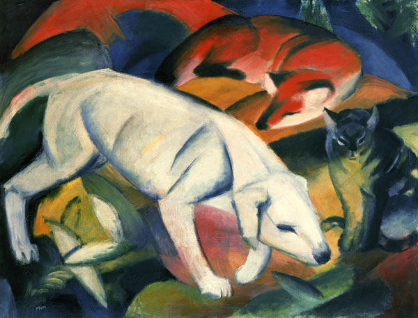 Three animals (dog, fox, cat) od Franz Marc