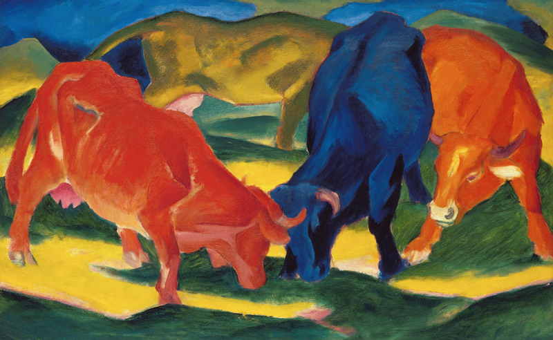 Fighting cows od Franz Marc