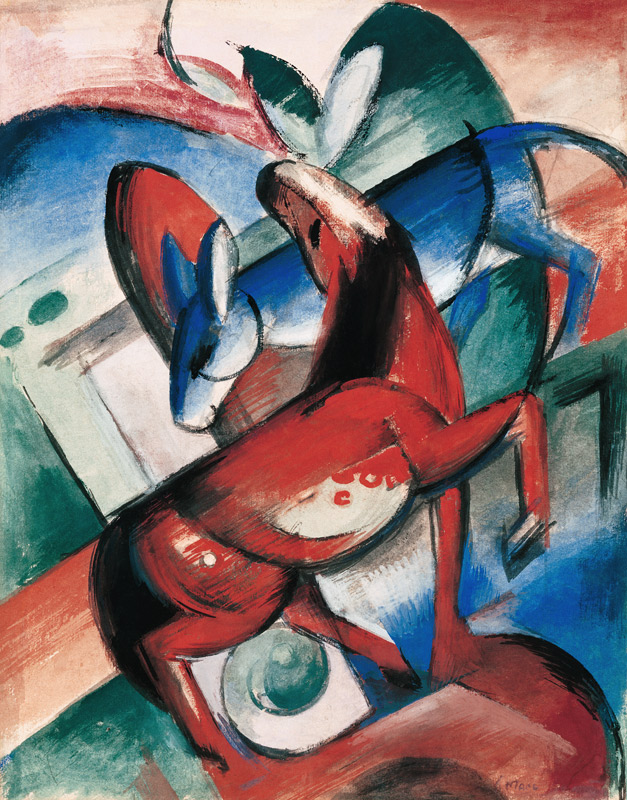 Horse and donkey od Franz Marc