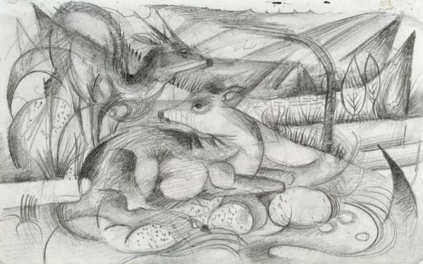 From the sketchbook of the front: Deer od Franz Marc