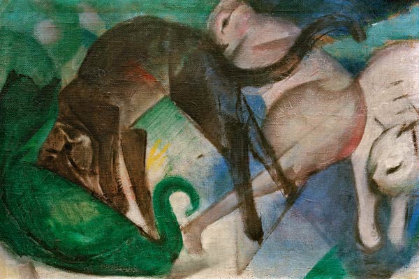 Cats Playing (Painting of Cats) od Franz Marc