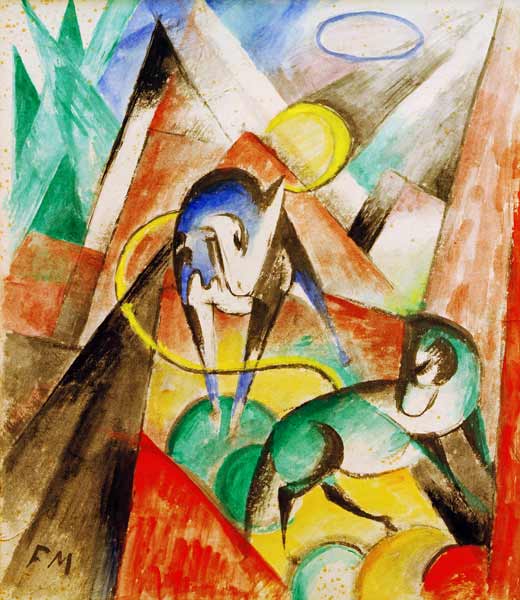 Landscape with two horses od Franz Marc