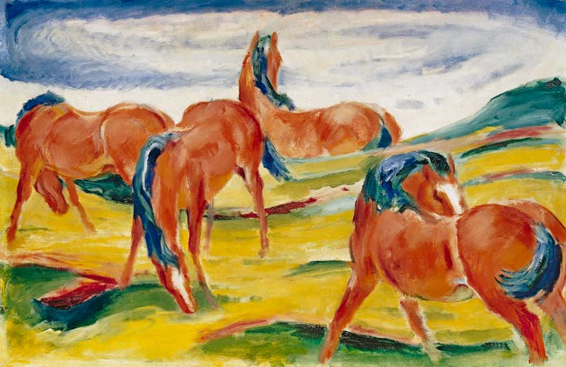 Grazing horses III. od Franz Marc
