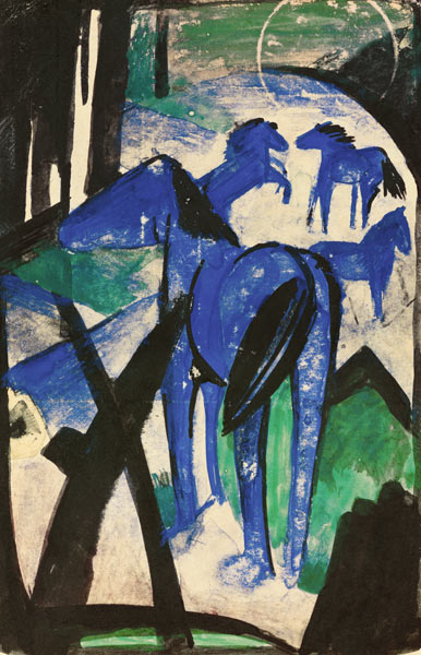 The mother mare of the blue horses I. (postcard to Else Lasker pupils) od Franz Marc