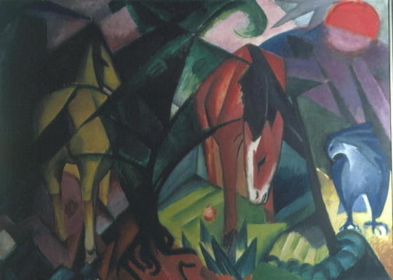 Horse and Eagle, 1912 (oil on canvas) od Franz Marc