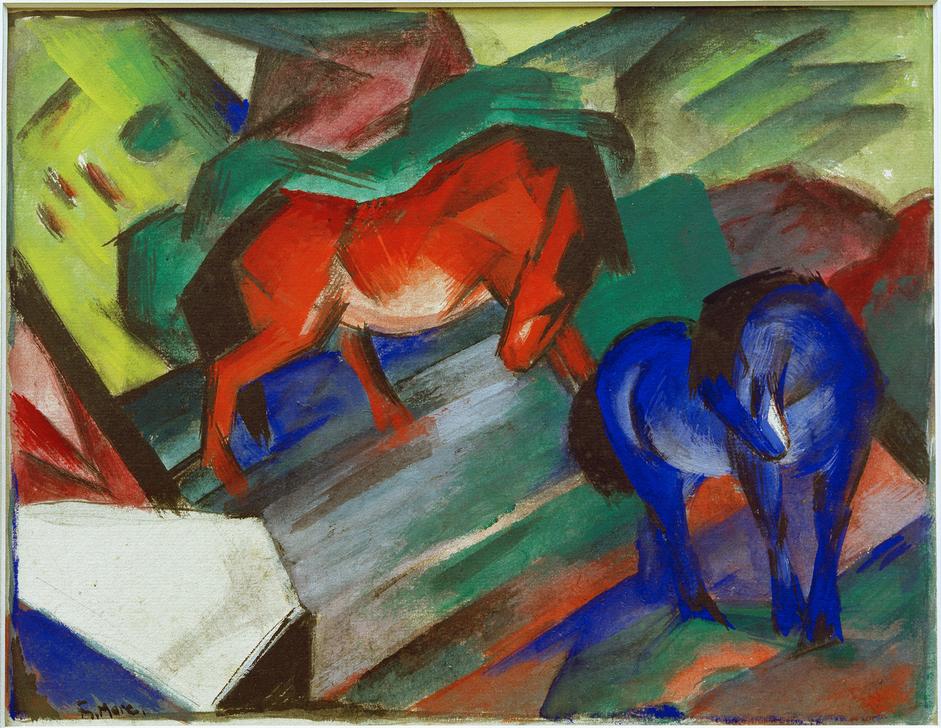 Red and Blue Horses od Franz Marc
