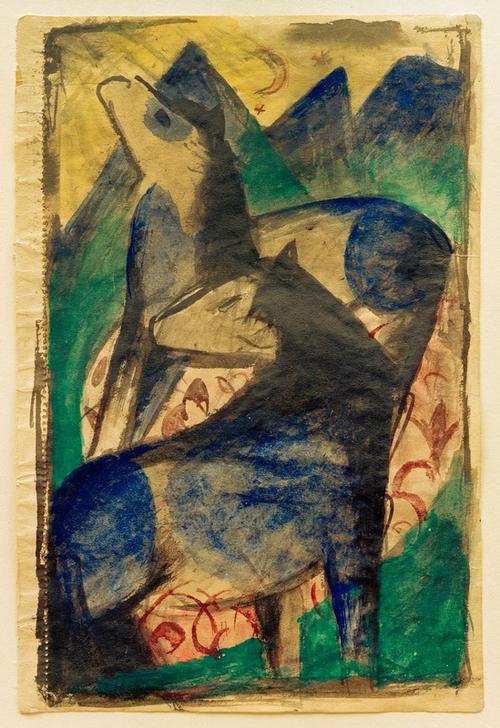 Two Blue Horses od Franz Marc