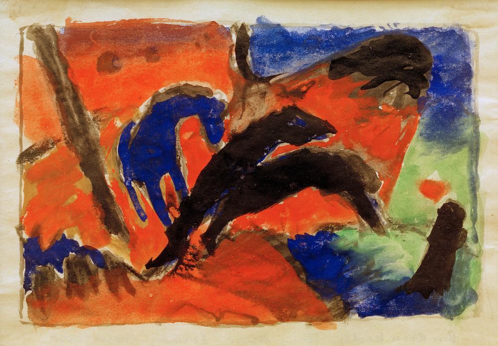 Two Horses (Jumping Horses) od Franz Marc