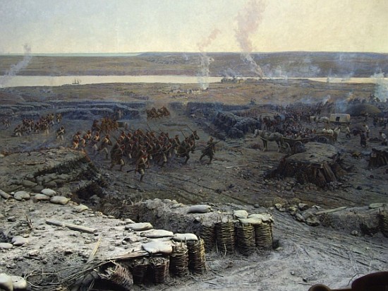 The Siege of Sevastopol Panorama (mixed media) od Franz Roubaud