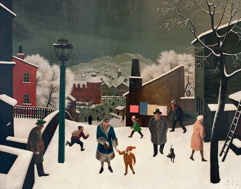 Winter in Town od Franz Sedlacek