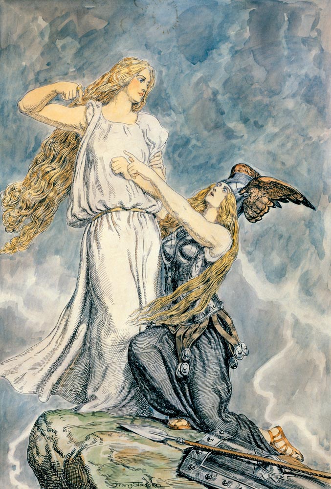 Brünnhilde and Waltraute, Götterdammerung, Act 1 od Franz Stassen