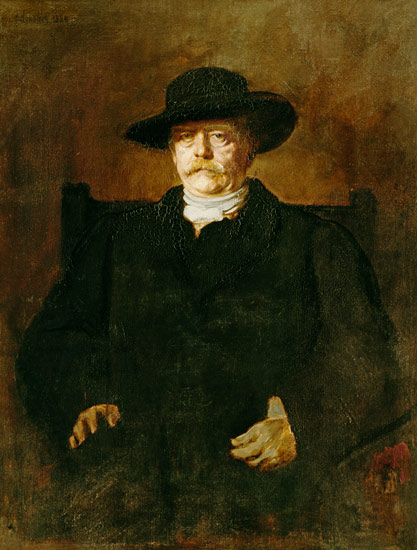 Portrait of Otto of Bismarck into civilian with a broad-brimmed hat. od Franz von Lenbach
